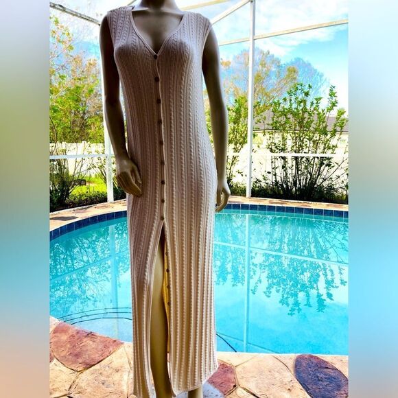 Authentic A.K.A Sleeveless Knit Maxi Dress M - Picture 1 of 6